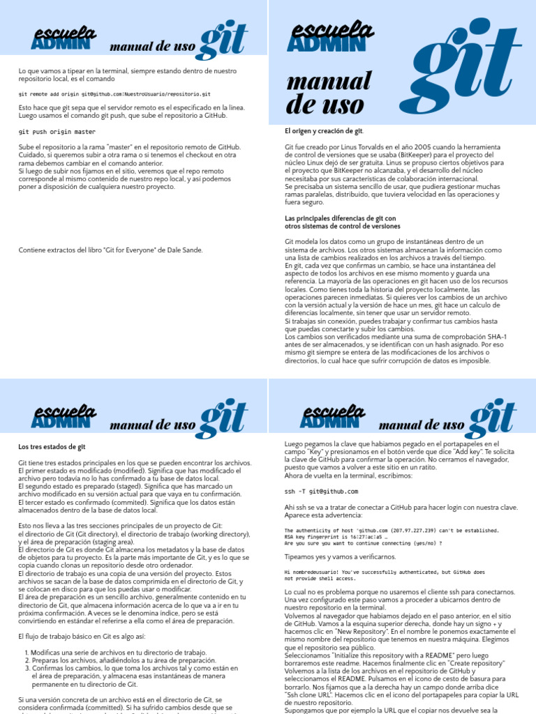Manual de uso de Git | PDF | Control de versiones | Software