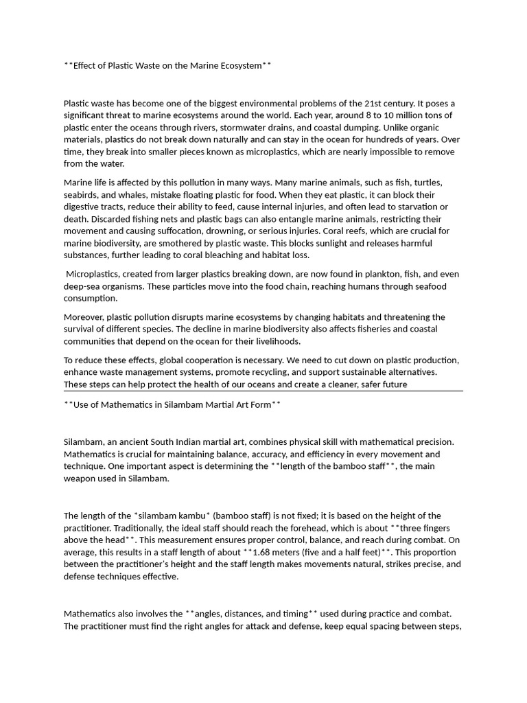Impact of Plastic Waste on Marine Life | PDF | Multinational ...