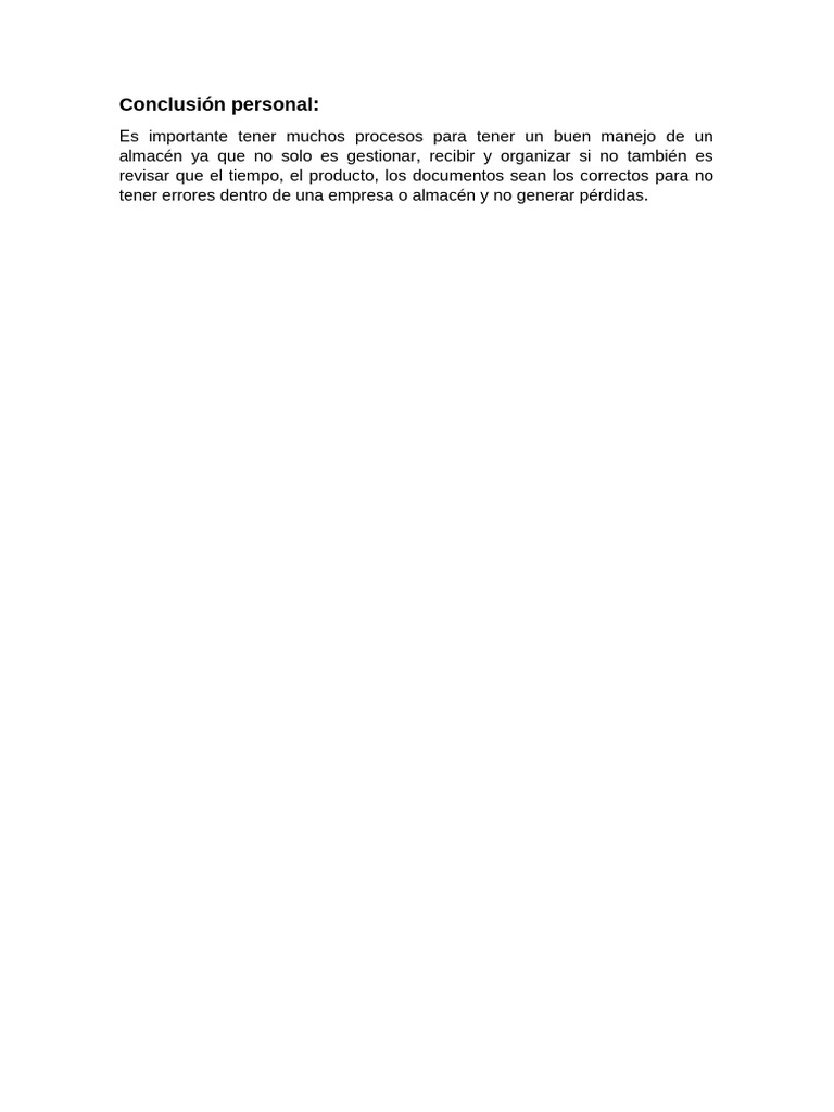 Conclusión Personal | PDF