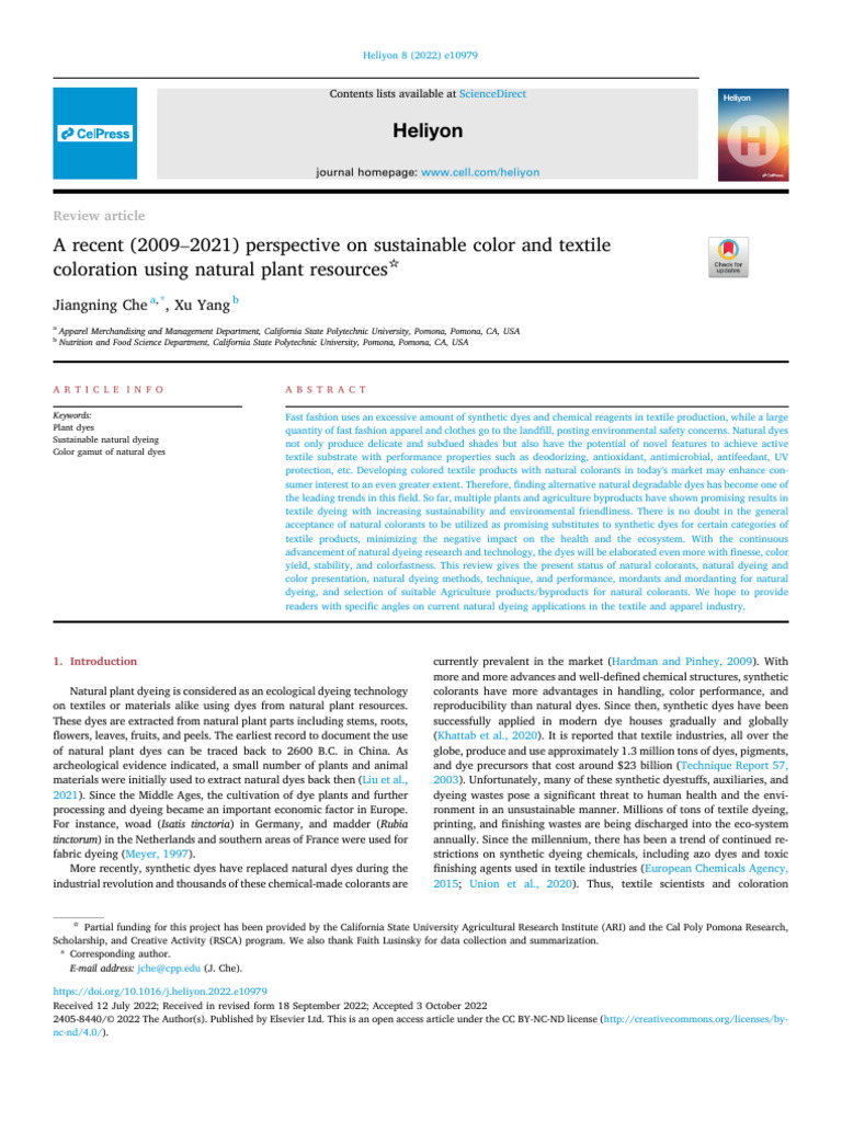 Sustainable Plant-Based Textile Dyes | PDF | Dye | Dyeing