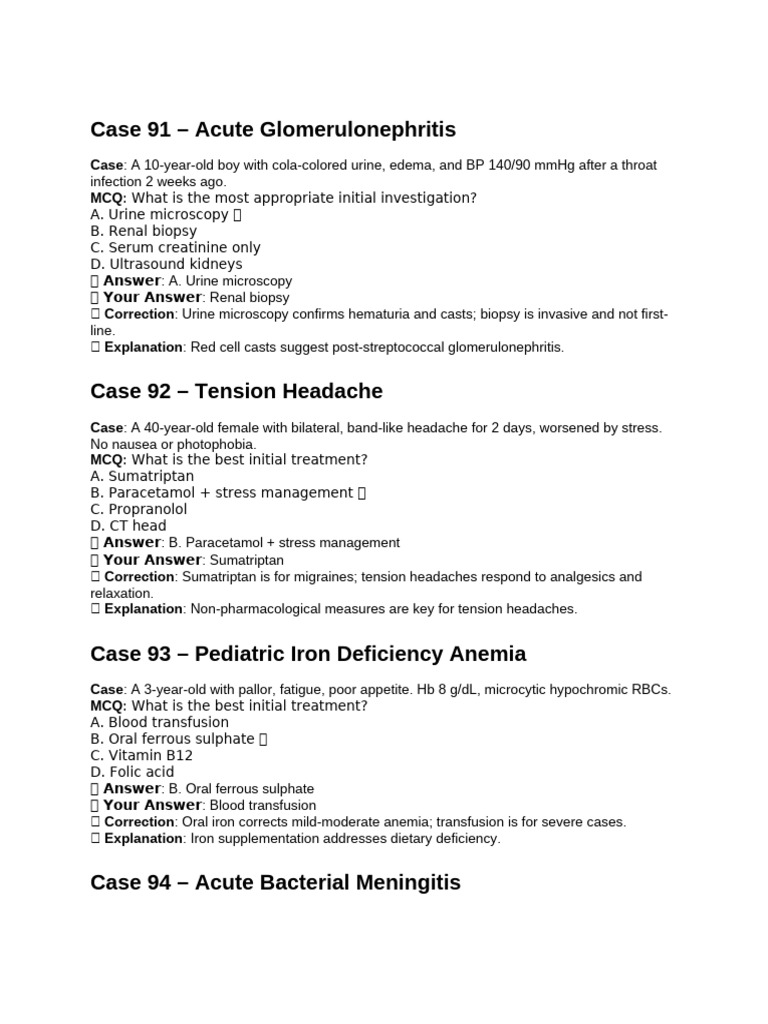 Case 91 - Acute Glomerulonephritis | PDF | Anemia | Cough