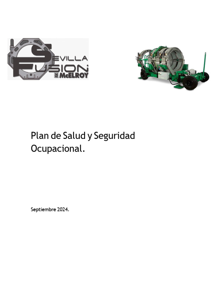 Plan de Seguridad y Salud Ocupacional Sevilla Fusión 2024 | PDF ...