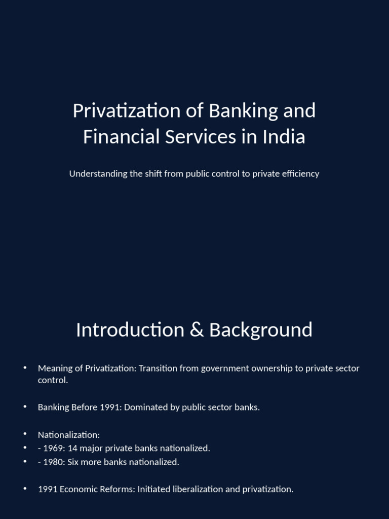 Privatization Banking Finance India | PDF