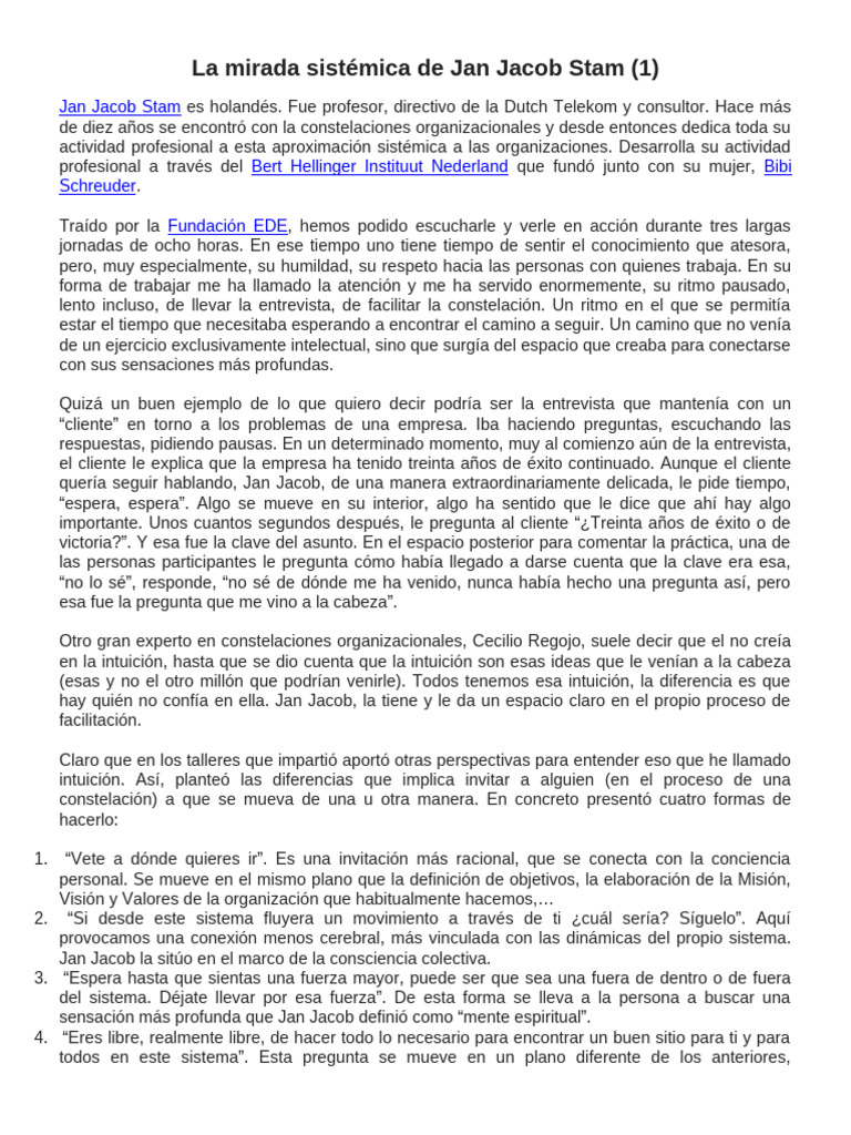 La Intuición en Constelaciones Organizacionales | PDF | Conciencia