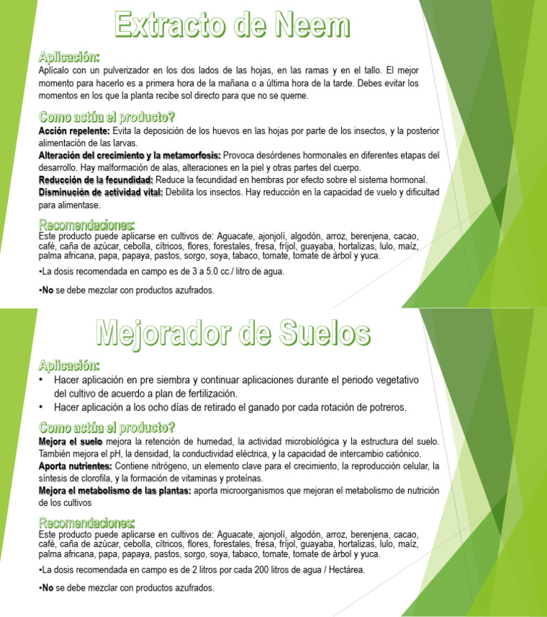 Uso y Beneficios del Extracto de Neem | PDF | Agricultura | Haba de soja