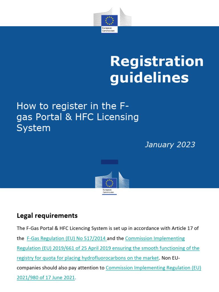 F-Gas Portal Registration Guidelines | PDF | Customs