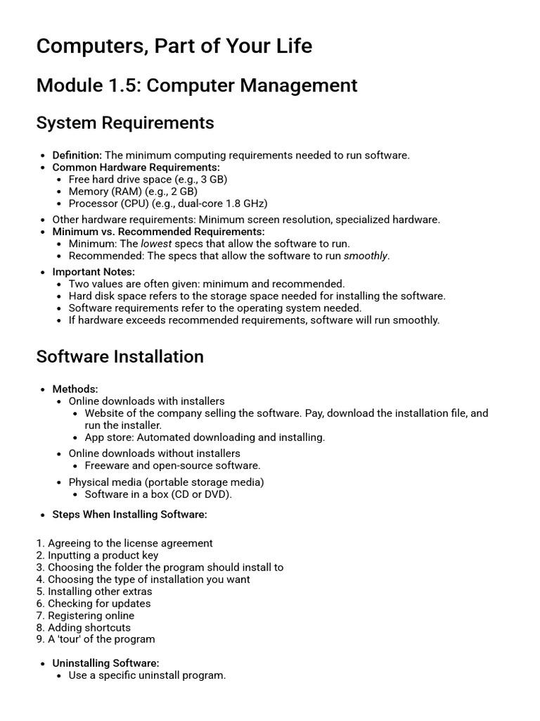 ComputerManagementandOnlineLifestyle StudyGuide | PDF | Computer File ...