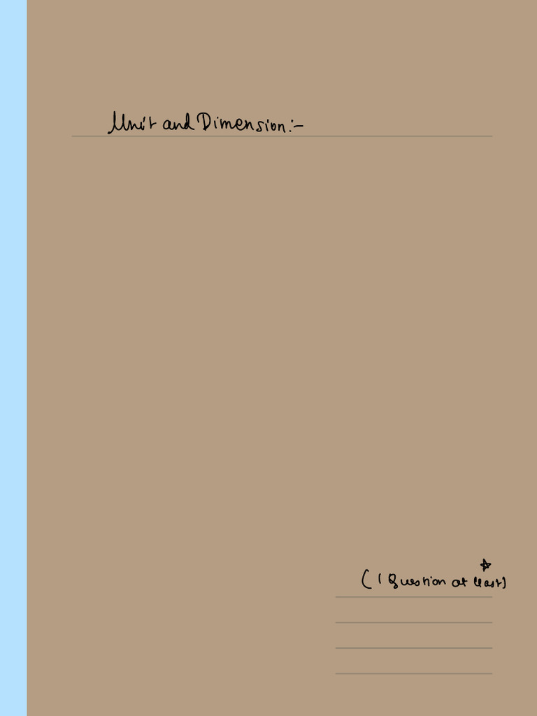 Unit and Dimension | PDF