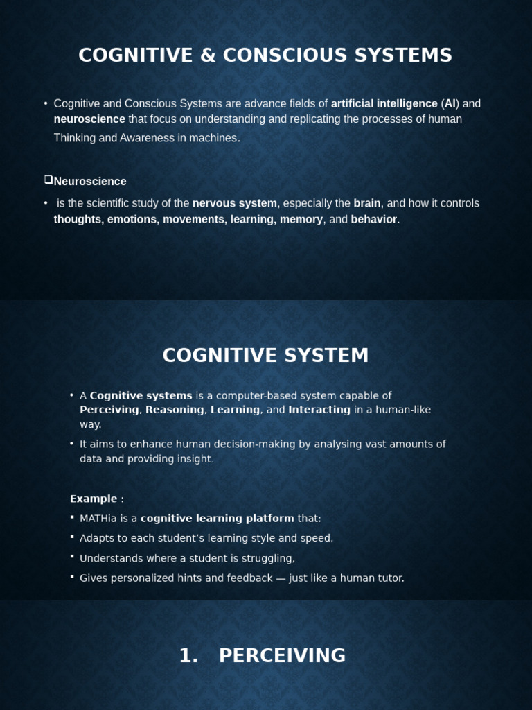 Cognitive & Conscious Systems | PDF | Intelligence (AI) & Semantics ...