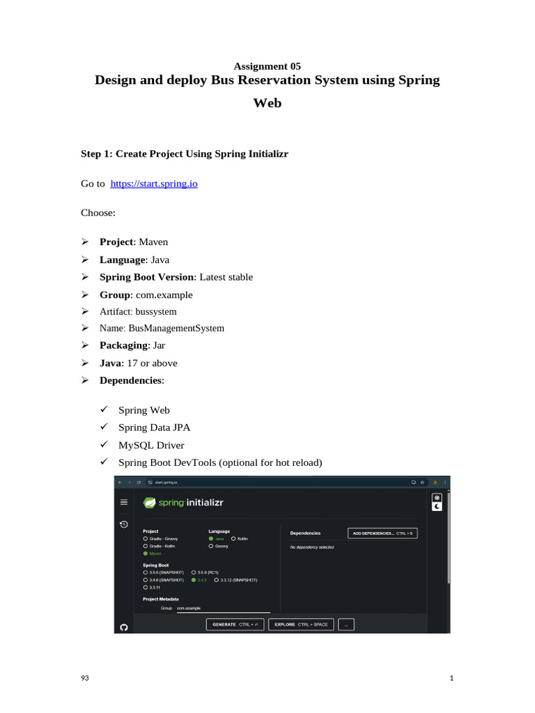 Spring Boot Bus Reservation System Guide | PDF | Data Management ...