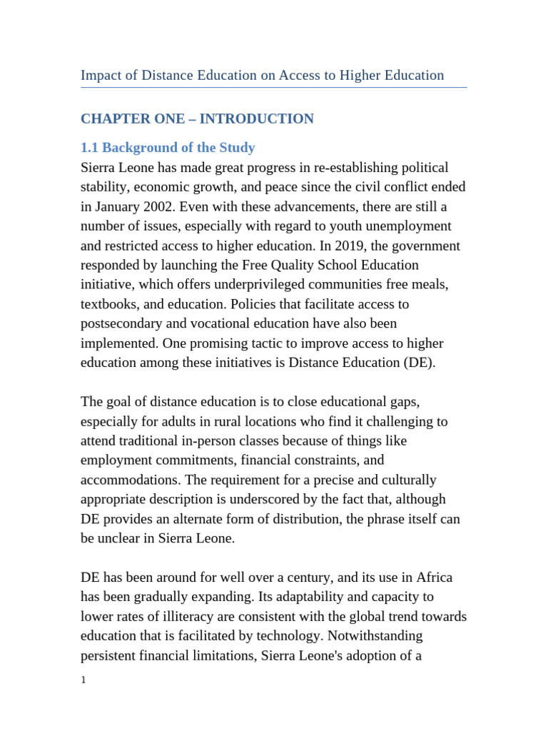 Distance Education Chapter 01 by James | PDF | Distance Education ...
