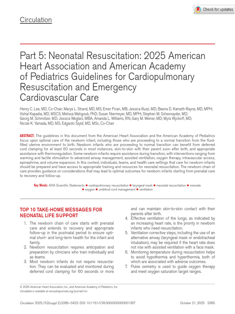 Neonatal Resuscitation Circulation 25 | PDF | Cardiopulmonary ...
