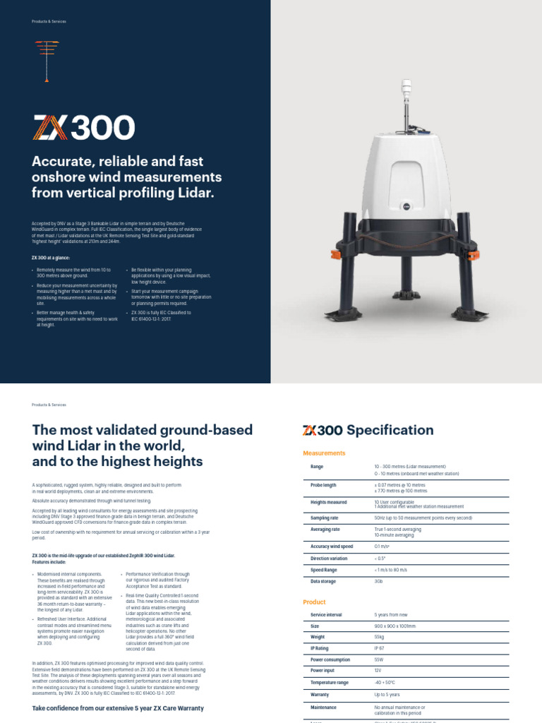 Advanced Wind Measurement with ZX 300 Lidar | PDF | Lidar | Wound
