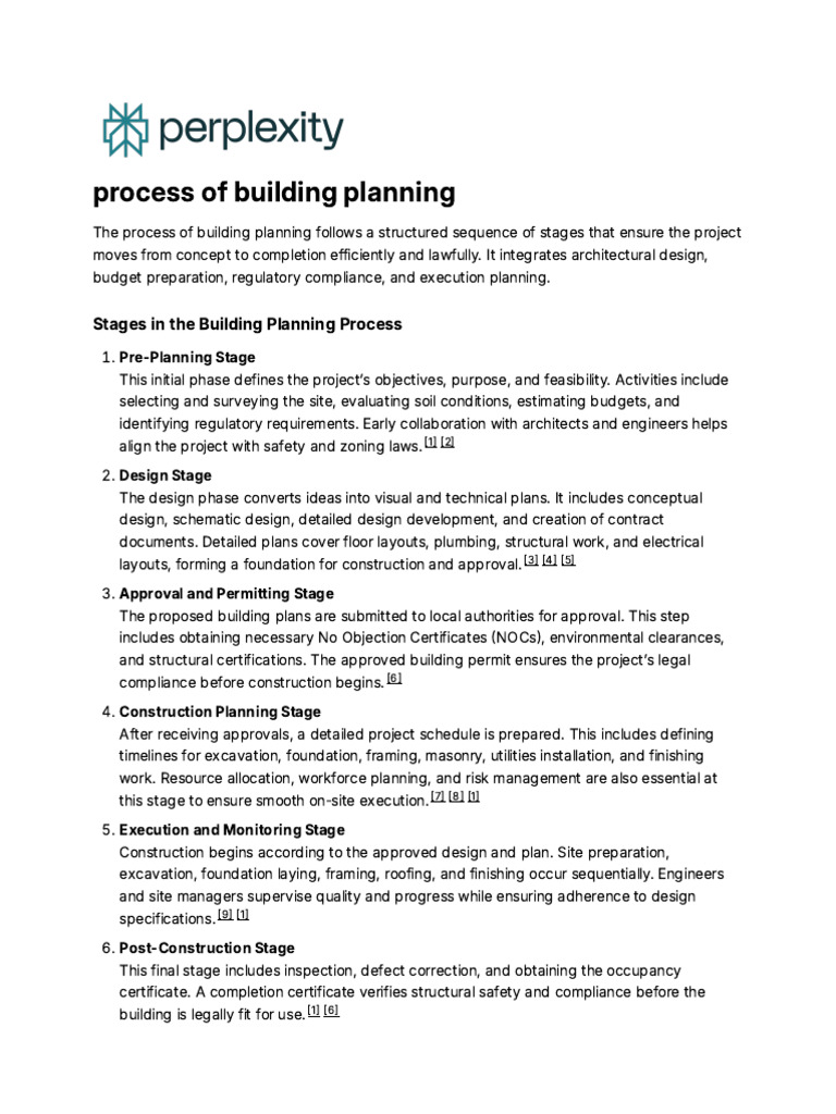 Building Planning Process Stages Explained | PDF | Engineering Design ...