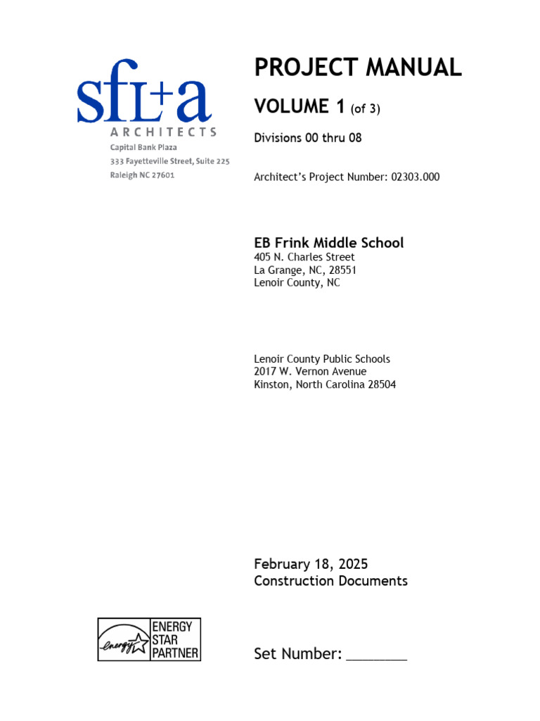 EB Frink Middle School Project Manual | PDF | Foundation (Engineering ...