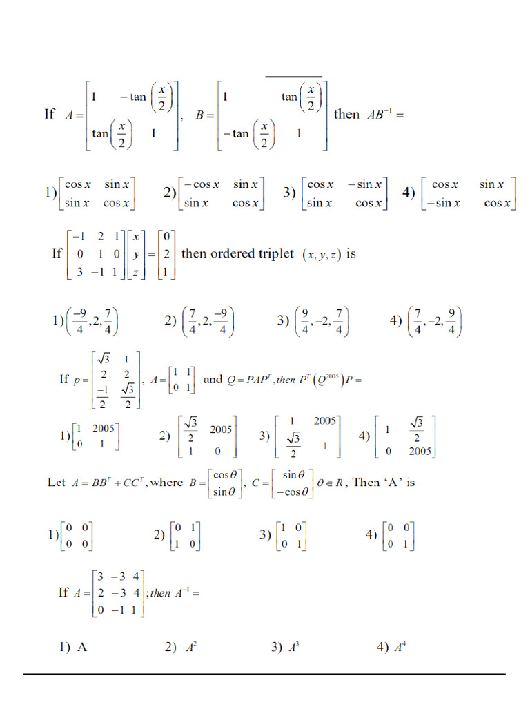 Matrices Det - 2 | PDF