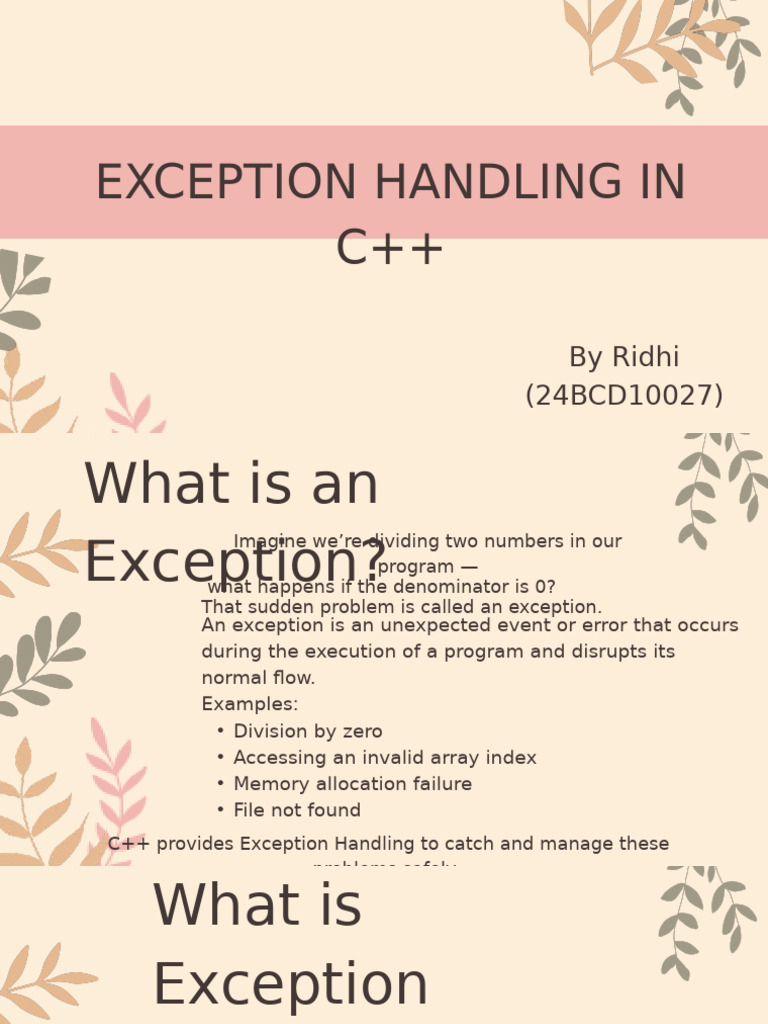 Exception Handling | PDF | C++ | Programming Paradigms