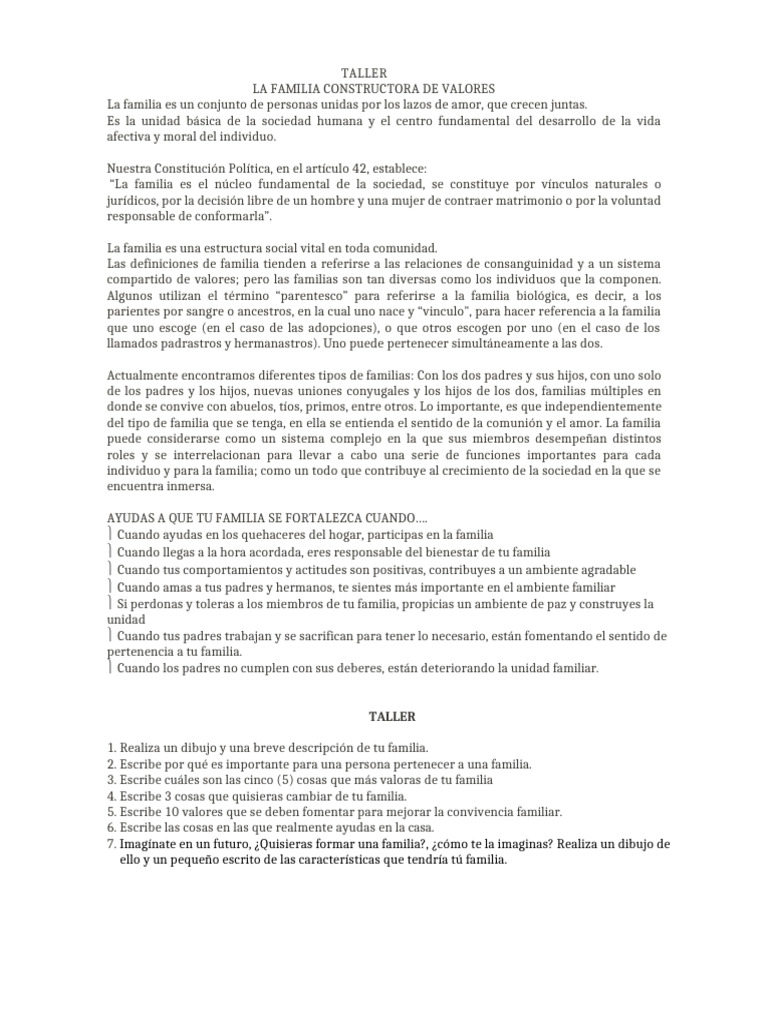 Fortaleciendo Valores en la Familia | PDF | Familia | Parentesco