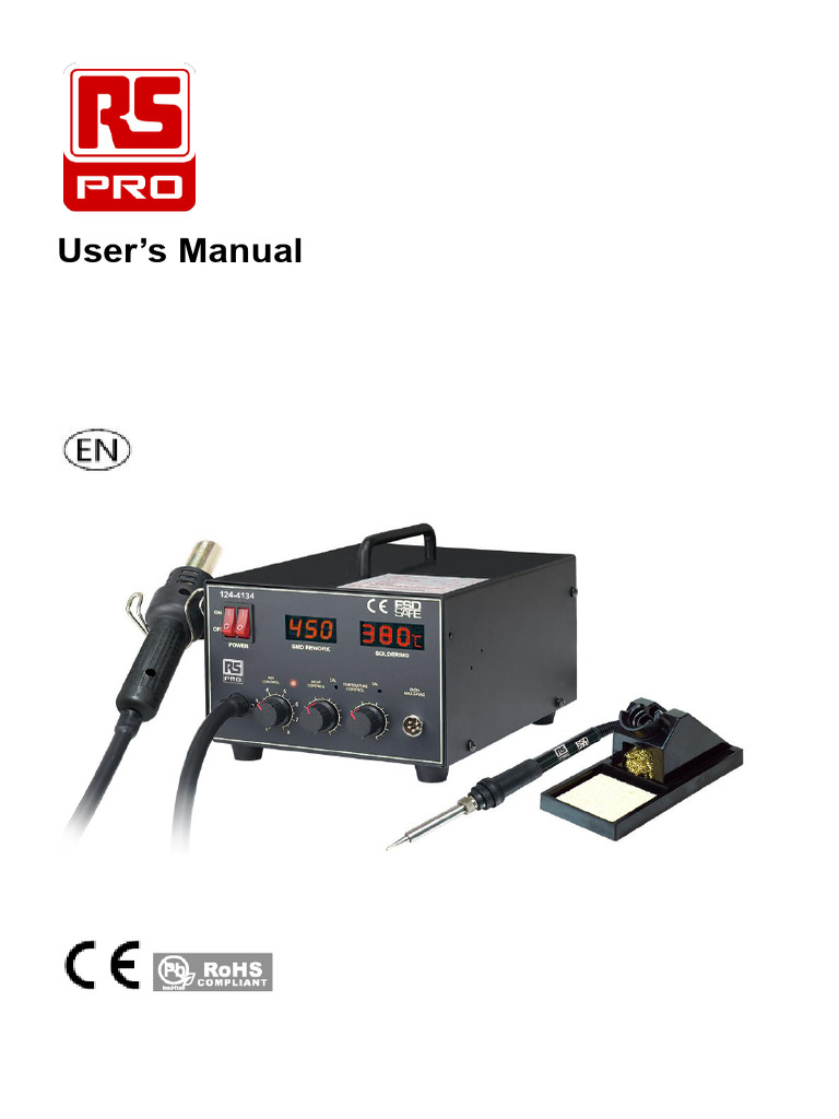 2-in-1 SMD Hot Air Rework Station Manual | PDF | Soldering | Electrical ...