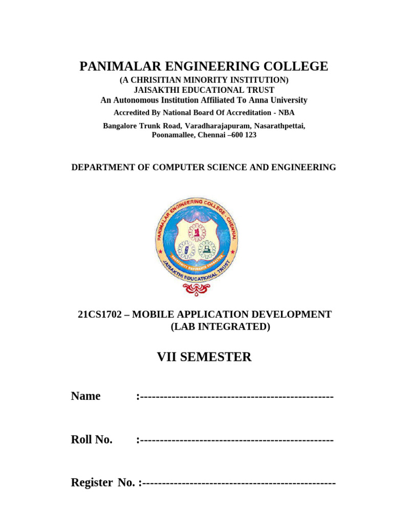 Mobile App Development Lab Guide | PDF | Android (Operating System ...