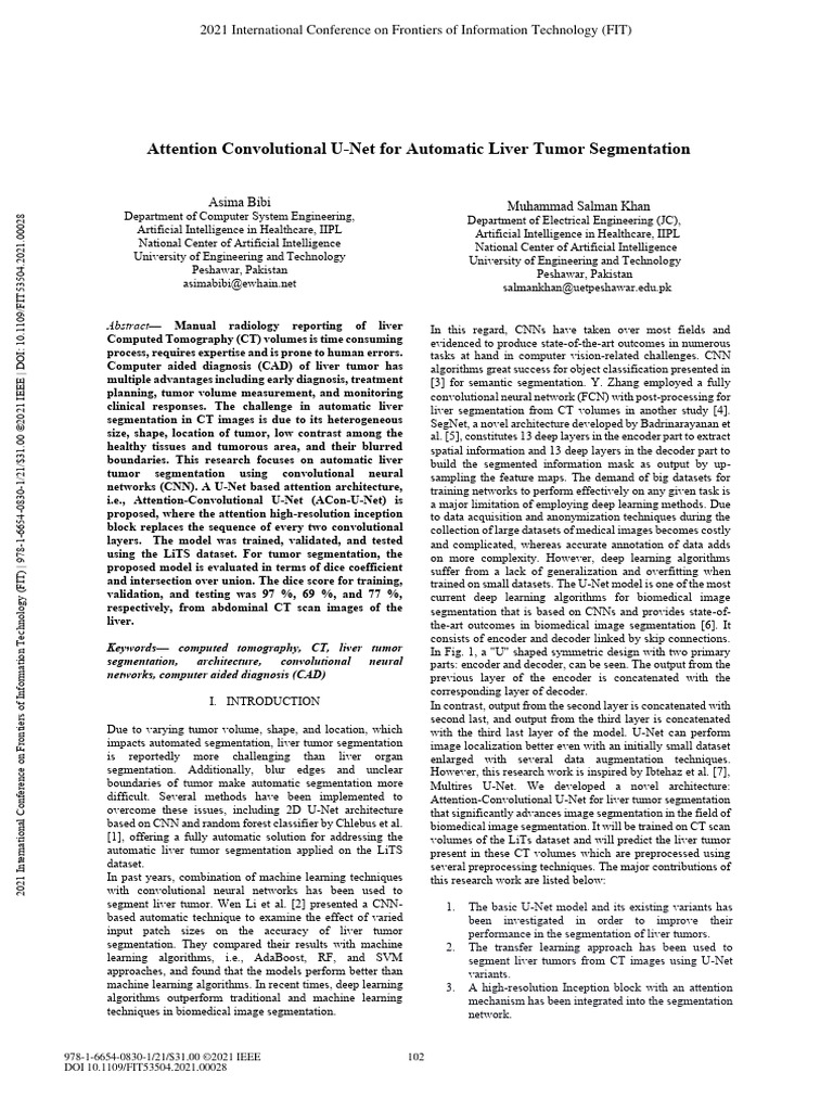 Attention U-Net for Liver Tumor Segmentation | PDF | Image Segmentation ...