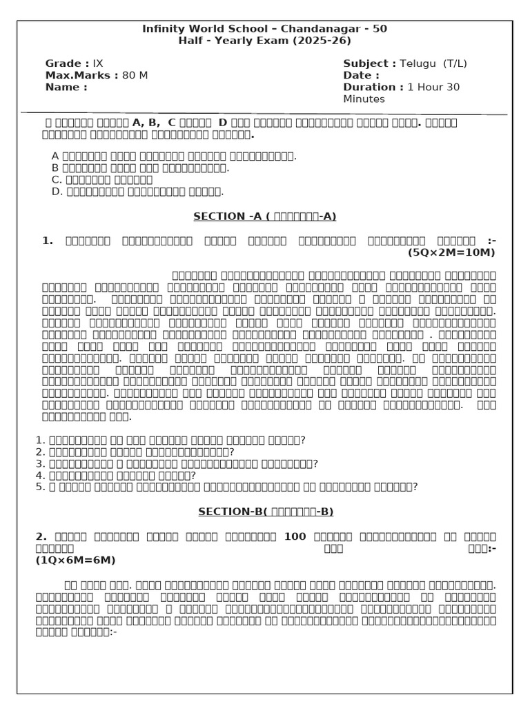 Class IX | PDF