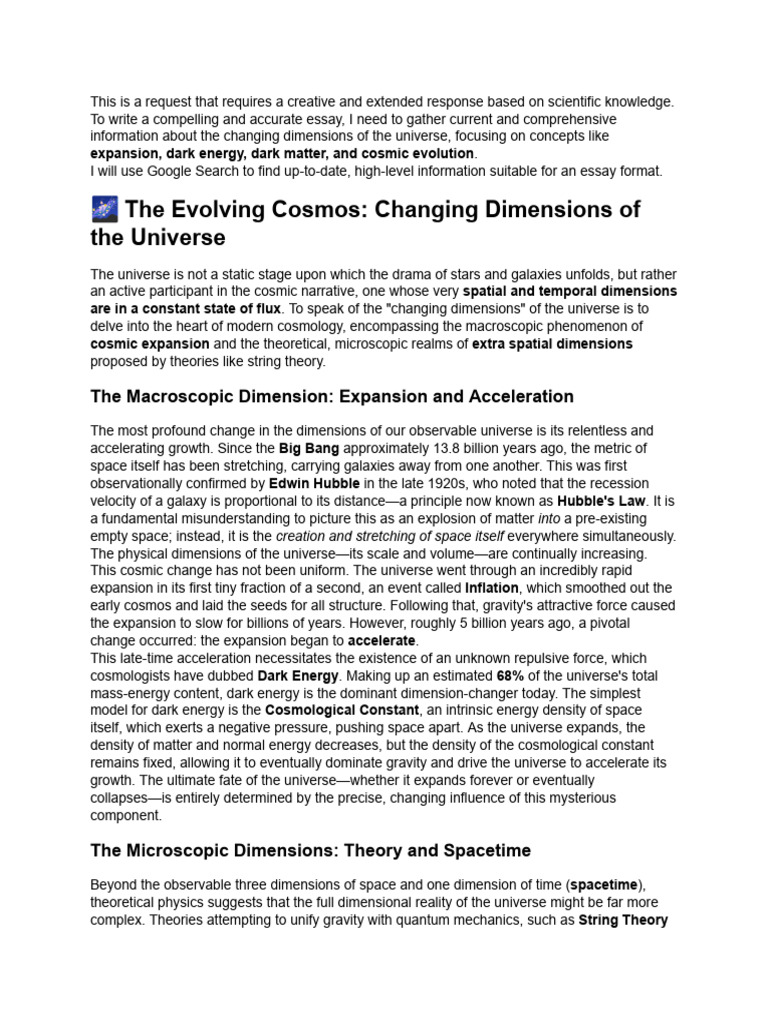 Changing Dimensions of the Universe | PDF | Universe | Dark Energy