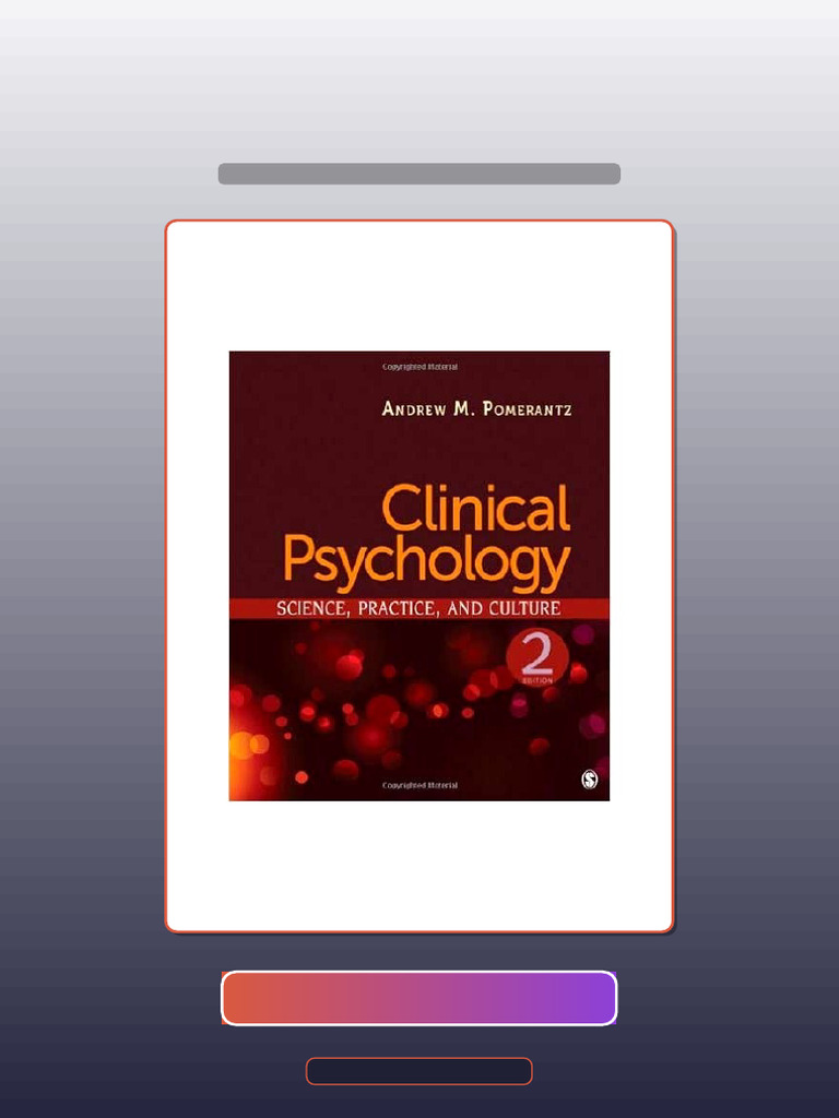 Clinical Psychology 2nd Edition Pomerantz Get It Now PDF