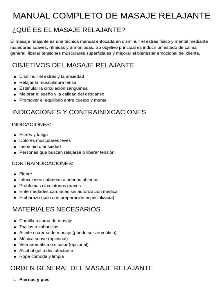 Guía Práctica de Masaje Relajante | PDF | Masaje