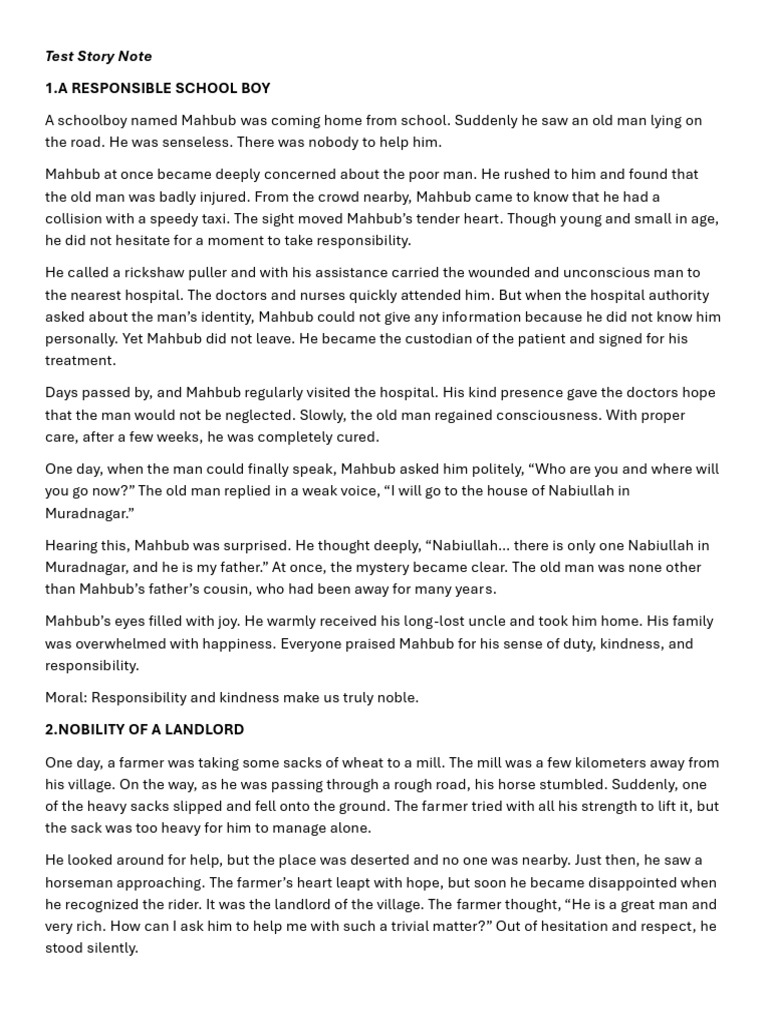 Responsibility and Nobility in Stories | PDF | Happiness | Solomons