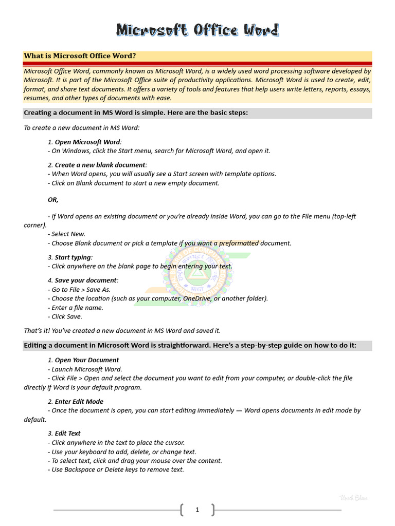 Microsoft Word Document Creation Guide | PDF | Hyperlink | Microsoft Word