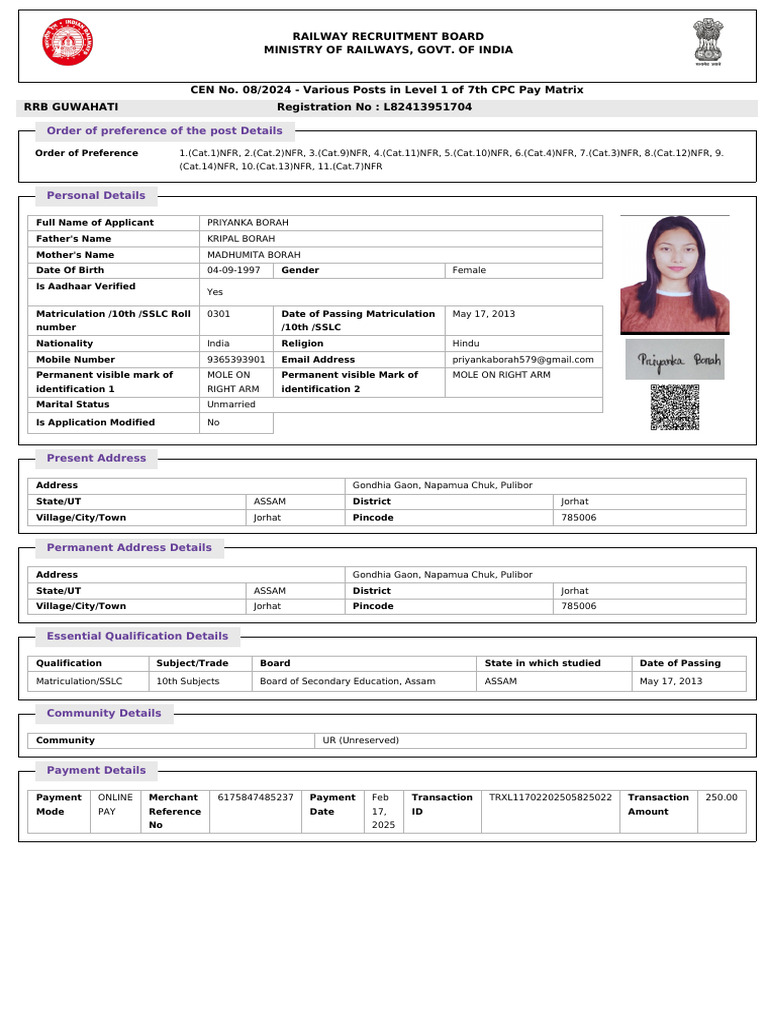 Rr b Application 17022025 | PDF