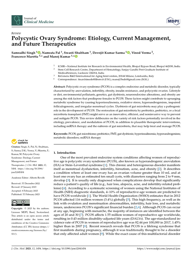 PCOS: Causes, Management, and Therapies | PDF | Polycystic Ovary ...