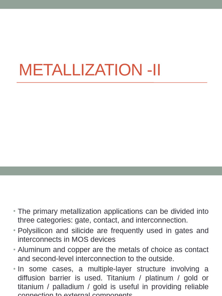 Semiconductor Metallization Techniques | PDF | Sputtering | Silicon
