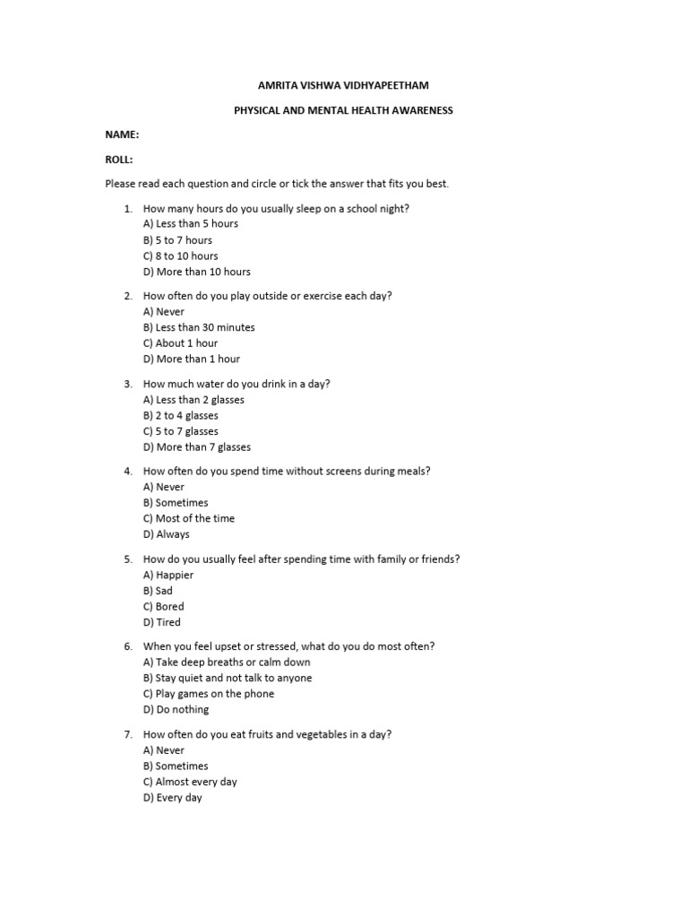 Health Awareness Questionnaire | PDF | Chess Openings | Chess