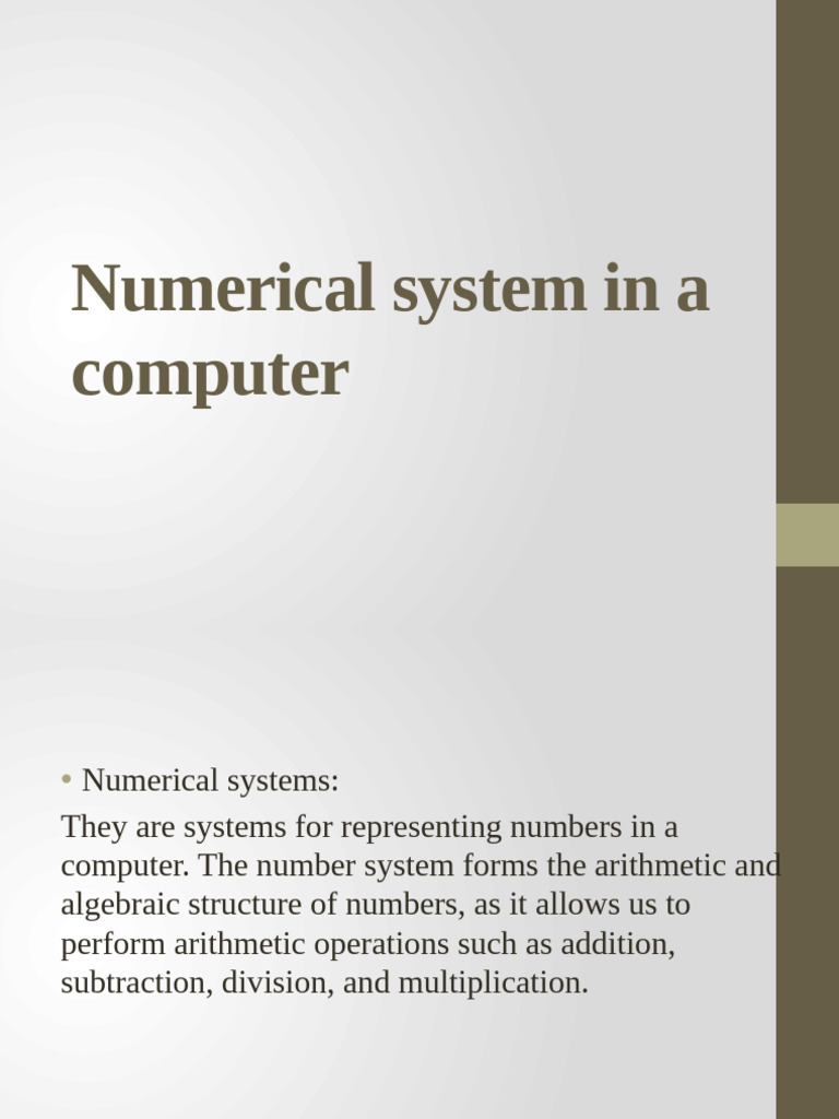 12.LecNumerical System in A Computer | PDF