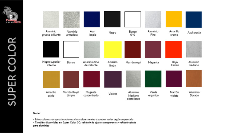 Super Color - Colores Disponibles | PDF
