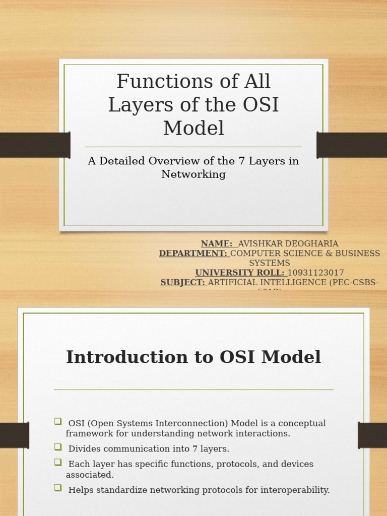 Functions of OSI Model Layers Explained | PDF | Osi Model | Computer ...