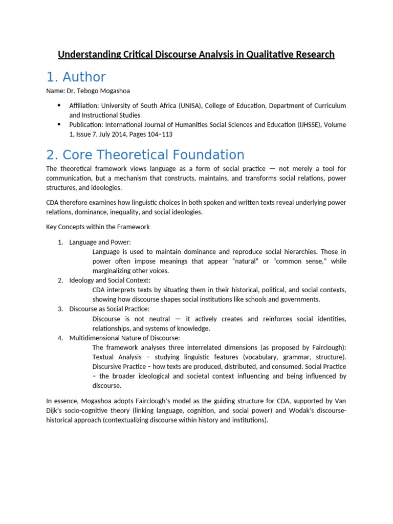Critical Discourse Analysis in Education | PDF | Discourse | Linguistics