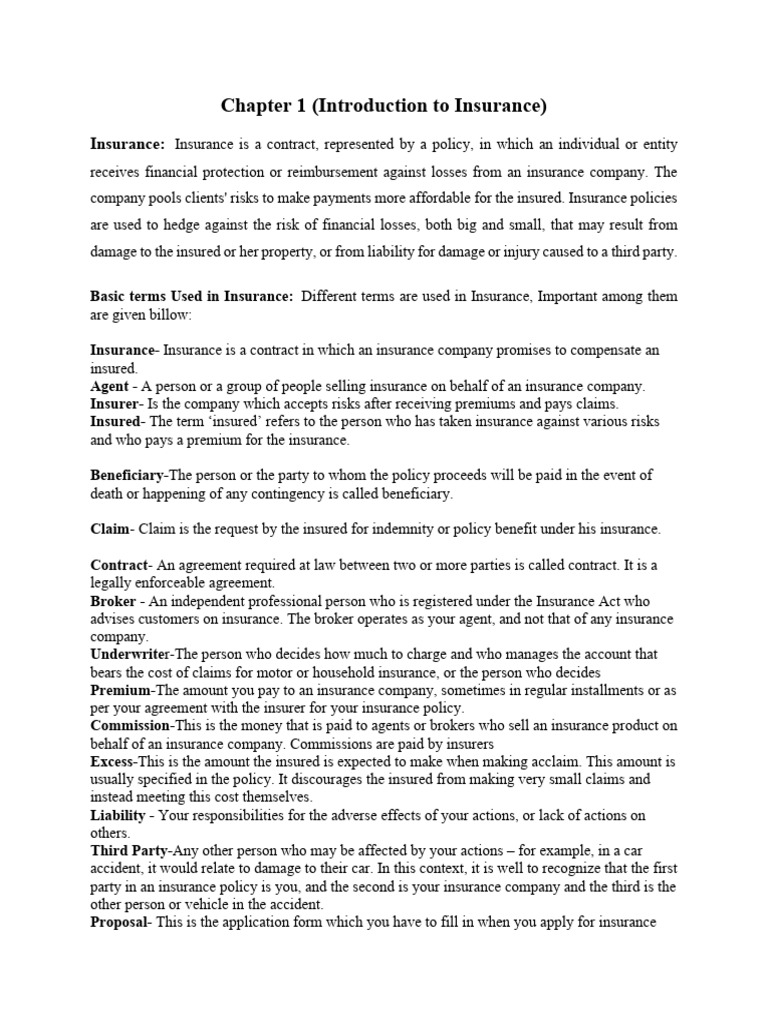 Introduction to Insurance Basics | PDF | Insurance | Loans