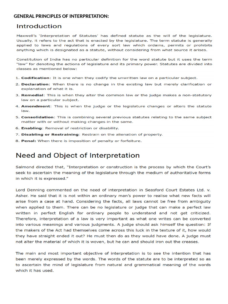 Iat 2 Notes | PDF | Statutory Interpretation | Plain Meaning Rule