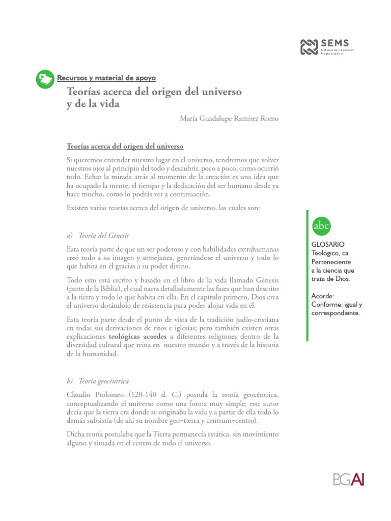 Teorías del Origen del Universo y Vida | PDF | Big Bang | Universo
