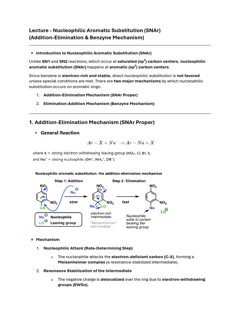Understanding SNAr Mechanisms | PDF | Physical Chemistry | Unit Processes