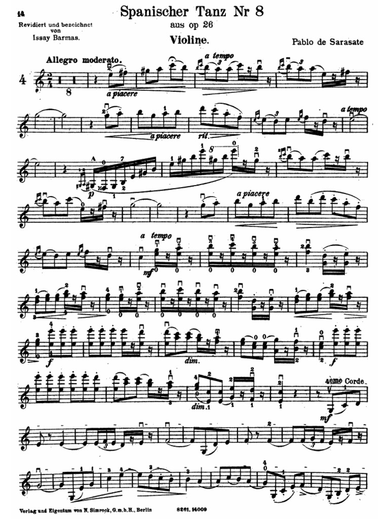Sarata Danza 8 Violin | PDF