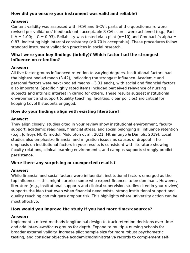 q&a defense | PDF | Employee Retention | Psychological Resilience