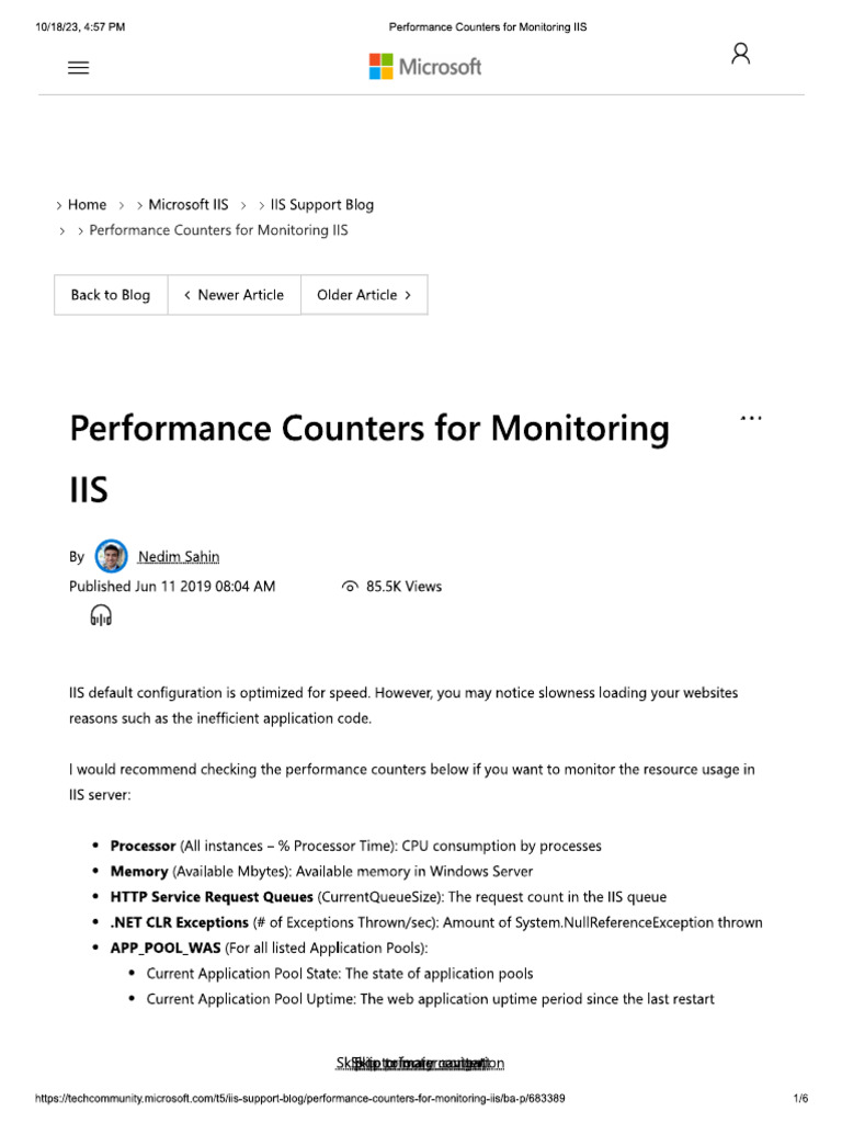 Performance Counter For IIS | PDF