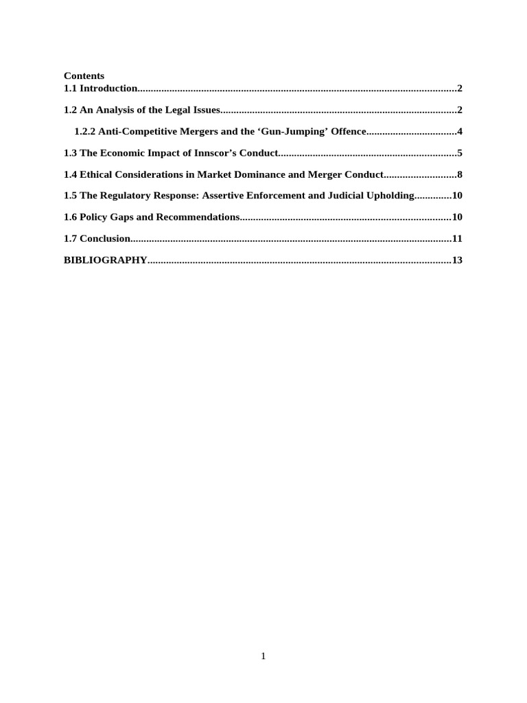 Innscor Africa: Market Dominance Analysis | PDF | Competition Law ...