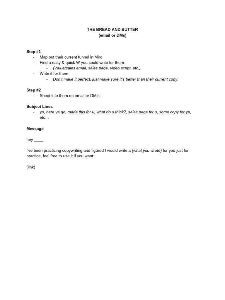 Quick Copywriting Outreach Guide | PDF