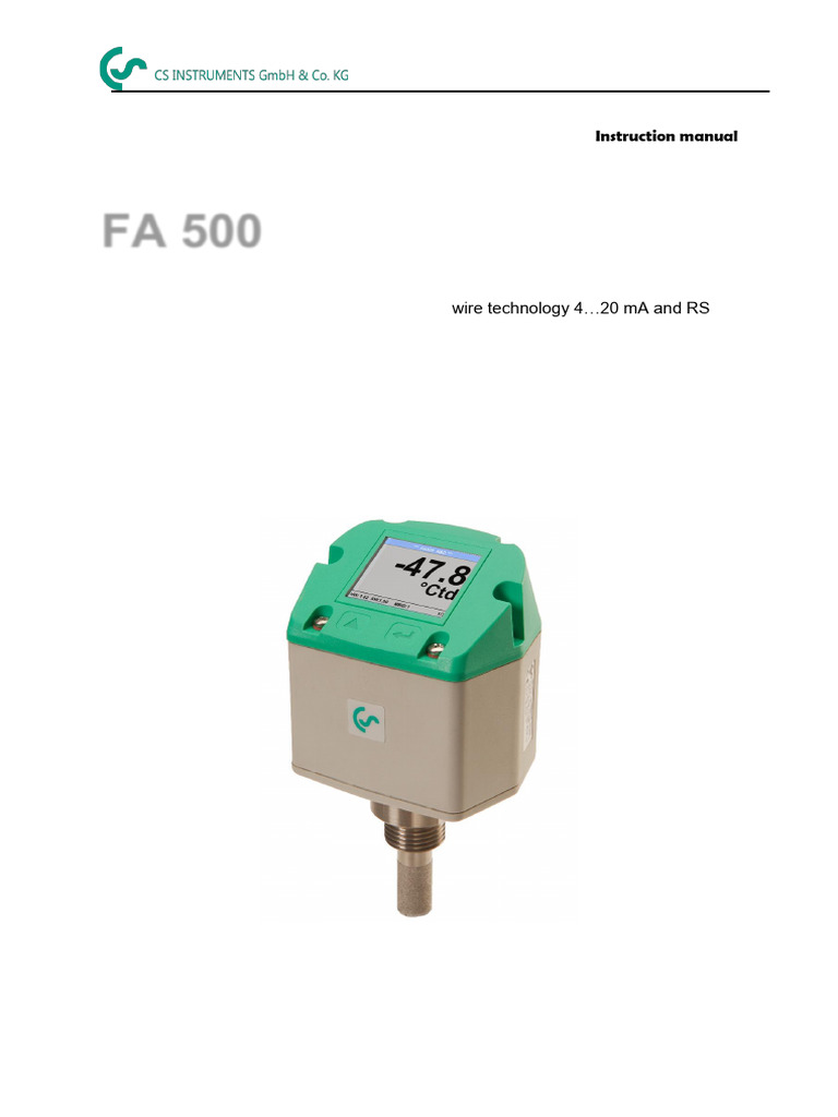 FA 500 Dew Point Sensor Manual | PDF | Ip Address | Computer Network