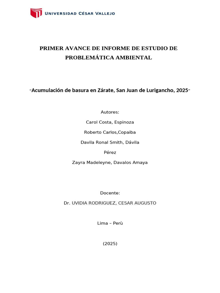 Basura en Zárate: Estudio 2025 | PDF | Residuos | Entorno natural